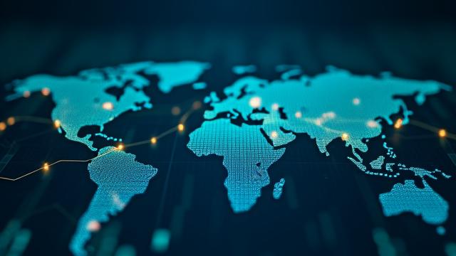 Artificial intelligence neural network overlaying financial data graphs, symbolizing AI's impact on finance.